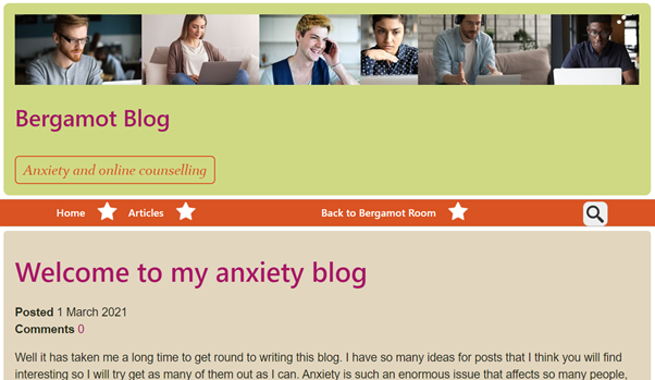 Screenshot of Bergamot Blog