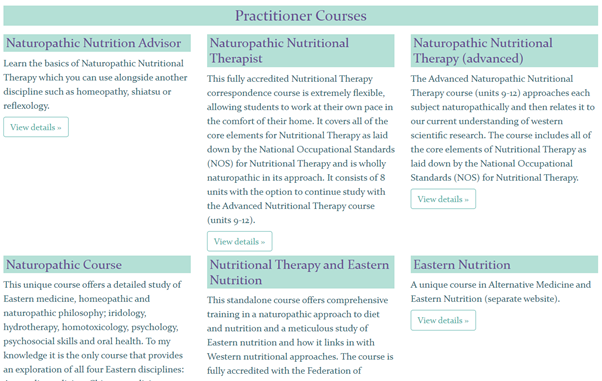 Screenshot of Mary Sharma's courses subdomain